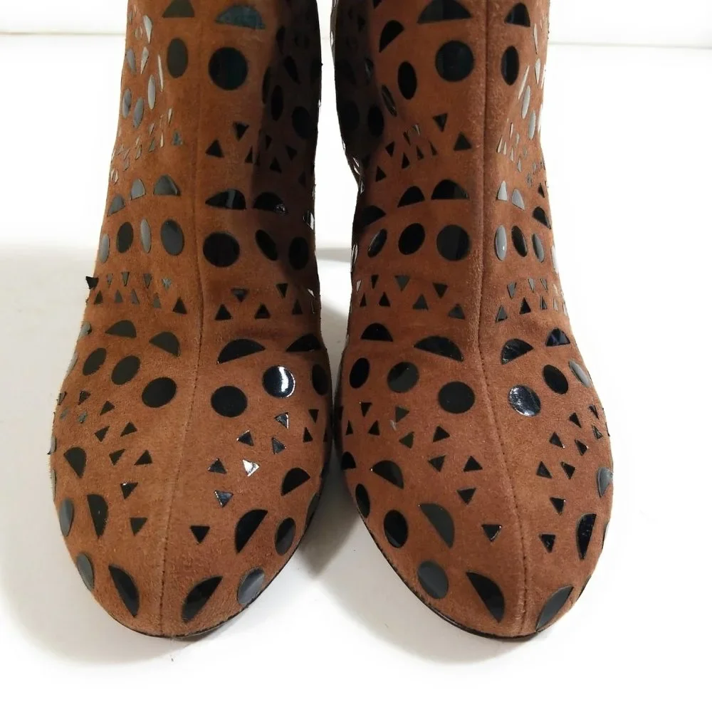 Alaia Women Ankle Geometric Booties Size 35.5 - Picture 5 of 13